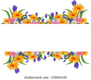 banner with flowers frame