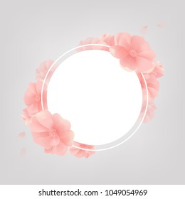 Banner With Flowers  With Gradient Mesh, Vector Illustration
