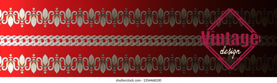 Banner of flowers in vintage style.