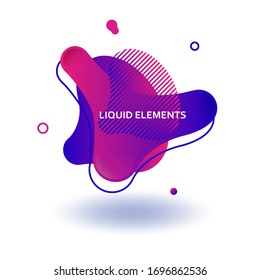 Banner with flowing liquid shapes. Abstract gradient modern graphic elements. Template for the design of a logo, flyer or presentation, ready to use in web design. Futuristic trendy dynamic elements