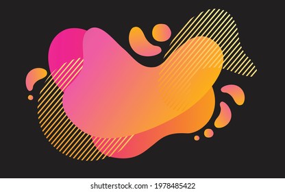 Banner with flowing liquid shapes. Vector.