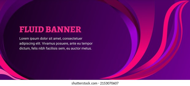 banner with fluid background, purple and pink, can be used for home page design