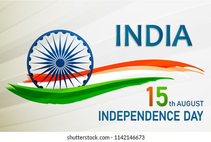 Banner or flyer design for 15th August, Happy Independence Day celebration.