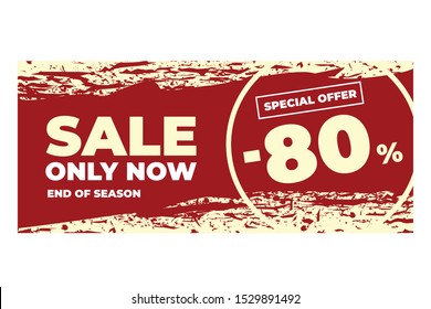 Banner or flyer design with discount. Torn Design.