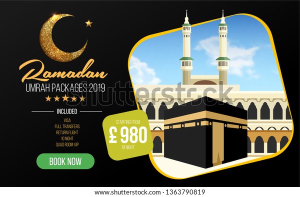 Banner Flyer Design Umrah Packages Ads Stock Vector Royalty Free