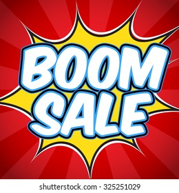 Banner Flyer Pop Art Comic Boom Sale Discount Promotion. 