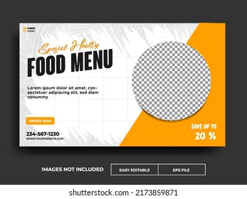 Banner Food Menu Landscape Yellow
