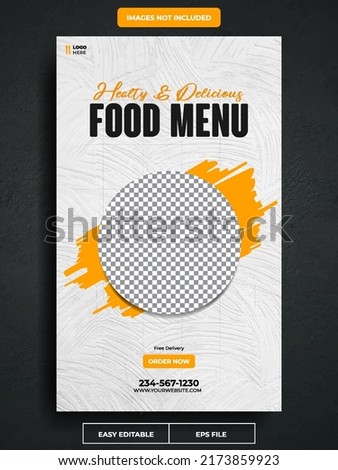 Banner Food Menu Potrait White