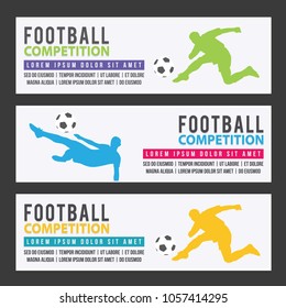 Banner Football Competition with Three Theme Color