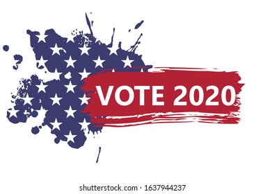 banner in the form of an abstract American flag with election 2020