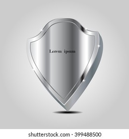 banner in the form of a shield on a gray background