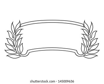 banner frame with laurel, black isolated