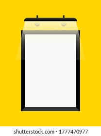 Banner frame. Frame with light on yellow background. Vector illustration