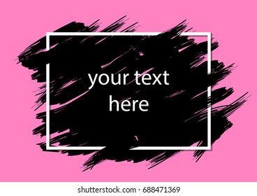 Banner with frame and place for text. Hand drawn grunge texture.