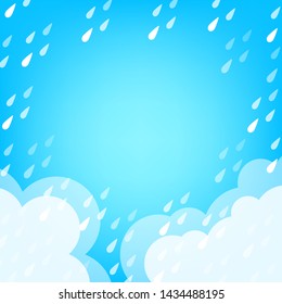 banner frame rain fall background for rainy season sale off, monsoon banner template frame for offer discount sale, cute rainy season template banner for summer sale