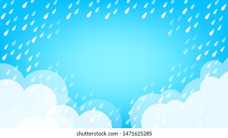 banner frame rain fall background for rainy season sale off, monsoon banner template frame for offer discount sale, cute rainy season template banner for summer sale