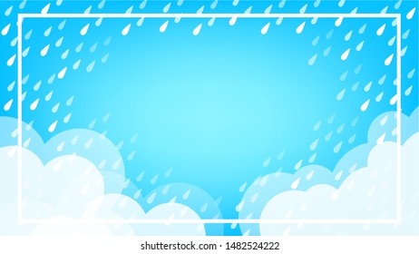 banner frame rain fall background for rainy season sale off, monsoon banner template frame for offer discount sale, cute rainy season template banner for summer sale