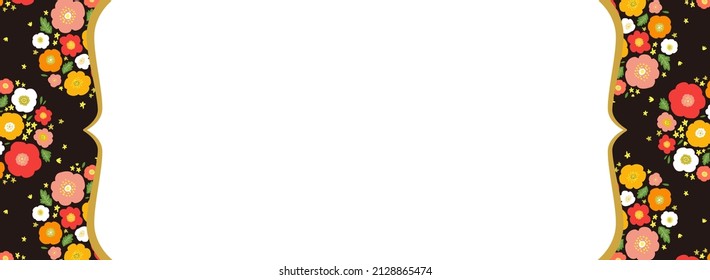 banner frame template of retro flowers' pattern