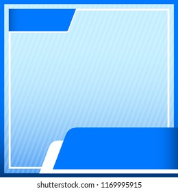 banner frame template square on light blue gradient background graphic blue and copy space for message advertising banner promotion sale discount on media social online marketing products (vector)