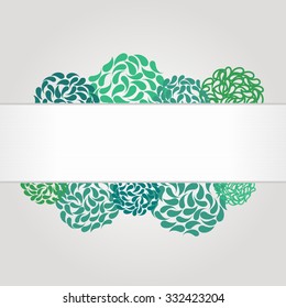 Banner and frame for web design with abstract flowers. Beauty, spa or yoga theme. Place for your text. Watercolor elements in vector.