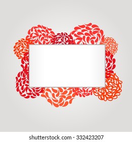 Cartel y marco para diseño web con flores abstractas. Belleza, spa o tema de yoga. Coloca tu texto. Elementos de acuarela en el vector.
