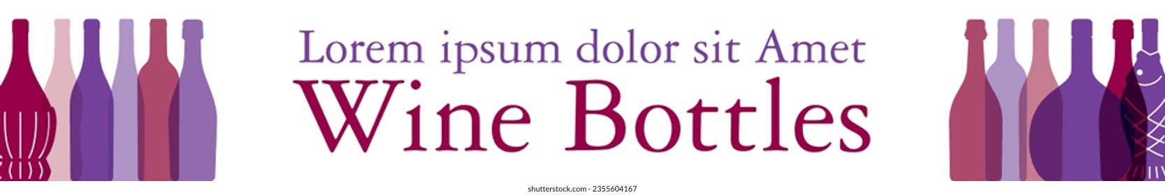 Banner frame of wine bottles in 320:50 ratio.