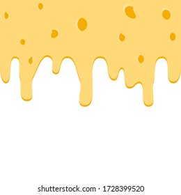 Banner, frame yellow cheese swiss maasdam melting, vector background