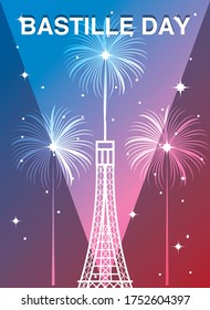 banner for the French national day, label bastille day vector illustration design