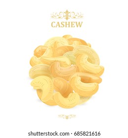 banner with fresh cashews for your design