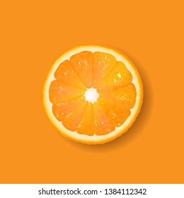 Banner With Fruit Orange With Gradient Mesh, Vector Illustration