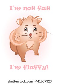 Banner with funny animal. Cute fluffy hamster. 