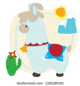 banner with a funny lama