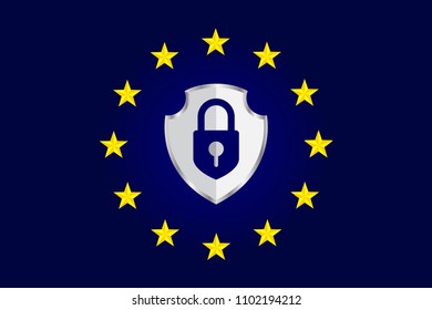 Banner of GDPR concept. General Data Protection Regulation, 25 May 2018.