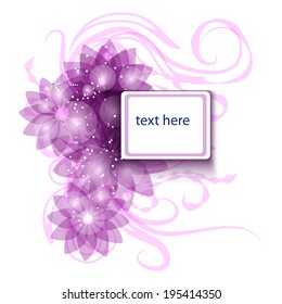 banner with gentle soft flowers. Vector template