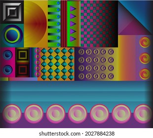 Banner Geomatric Gradation Color Pattern