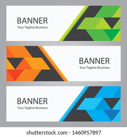 Banner geometric abstract template for web business, modern design, corporate, identity, stationery