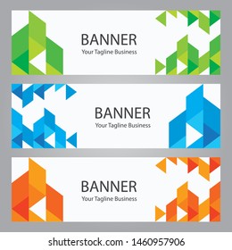 Banner geometric abstract template for web business, modern design, corporate, identity, stationery