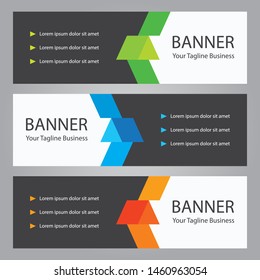 Banner geometric abstract template for web business, modern design, corporate, identity, stationery