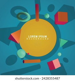 Banner geometric background with blank space. Vector illustration.