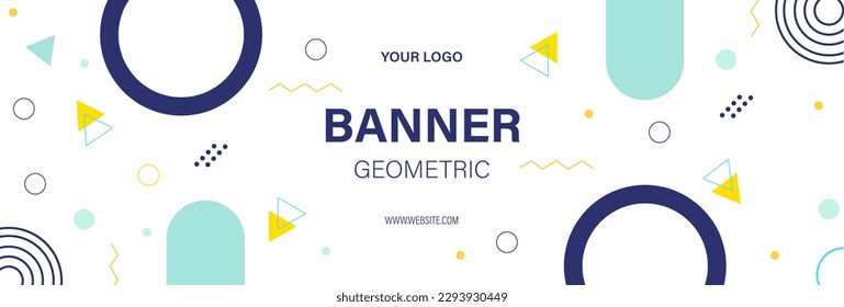 Banner with geometric elements. Business banner. Vector graphics