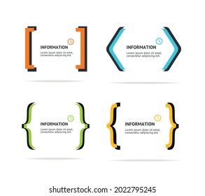 Banner Geometry Frame Bracket Set Abstract Advertising Design on a White Background. Vector illustration of Banners Frames