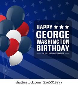 Banner Of George Washington's Birthday In United States Design Background Illustration