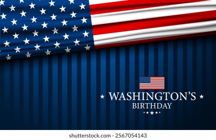 Banner Of George Washington's Birthday In United States Design Background Illustration