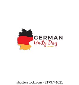 Banner for German Unity Day with flag and map  hand drawn illustration  vector illustration design  logo