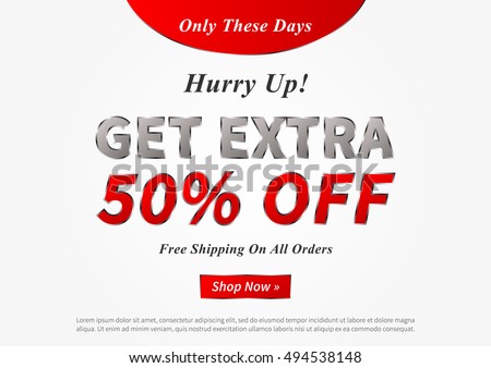 Banner Get Extra 50 percent vector illustration.
