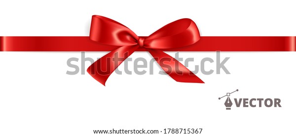 Banner with gift bow. Red ribbon isolated. Gift card
design template. Vector holiday decoration. Great for christmas and
birthday cards, sale banners. Easy to change colors and reposition
the bow. 