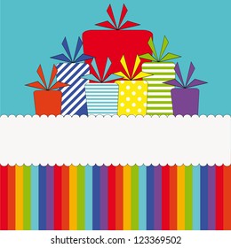Banner with gifts boxes