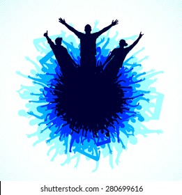 Banner with a girl on the background