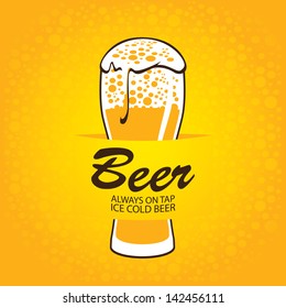 banner with glass of beer on a yellow background