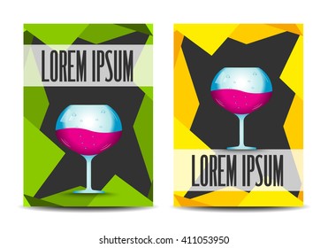 Banner with glass of wine